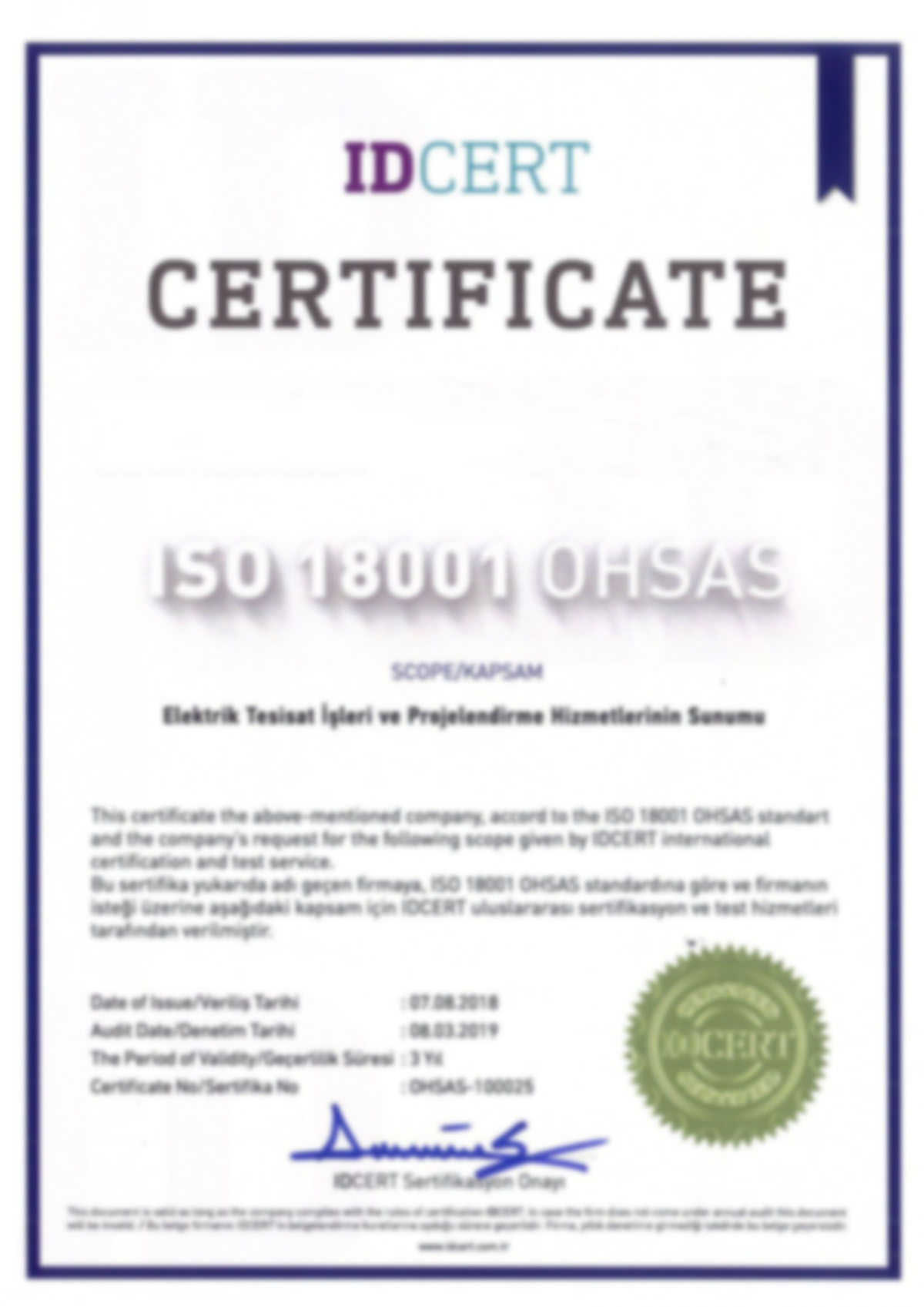 ISO  18001  OHSAS